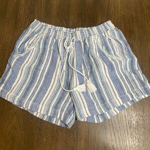 Striped Blue and White Women's Shorts
